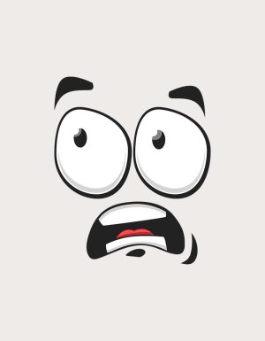 Gobsmacked shocked expression - flat print artwork for the funny coffee mug