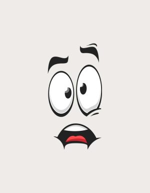 Perplexed confused expression - flat print artwork for the funny face mug