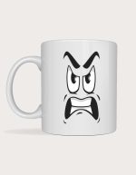 Face mug - angry cartoon face with furrowed brows and gritted teeth