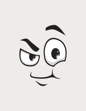 Caffeine Craver winking expression - flat print artwork for the funny face mug