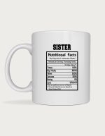 Family mug - Sister nutritional facts label design