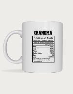 Family mug - Grandma nutritional facts label design