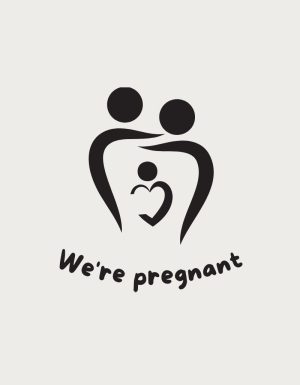 We're Pregnant announcement design - flat print artwork for the family mug