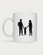Family mug - family silhouette holding hands design