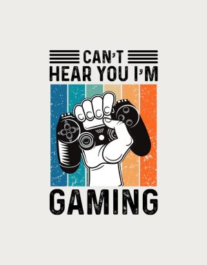 Can't Hear You I'm Gaming retro controller design - flat print artwork for the gamer mug