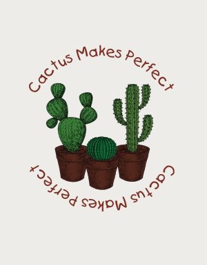 Cactus Makes Perfect illustration - flat print artwork for the garden coffee mug