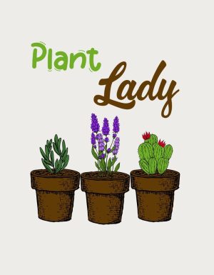 Plant Lady illustration - flat print artwork for the plant lover mug