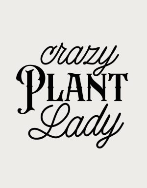 Crazy Plant Lady lettering - flat print artwork for the plant lover mug