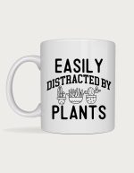 Easily Distracted By Plants lettering mug