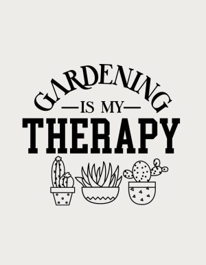 Gardening Is My Therapy lettering - flat print artwork for the gardening mug