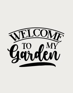 Welcome To My Garden lettering - flat print artwork for the botanic mug