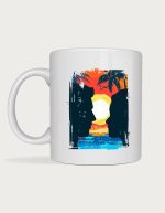 Holiday mug - Beach Sunset couple silhouette design