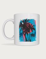 Holiday mug - Palm Tree Beach sunset design