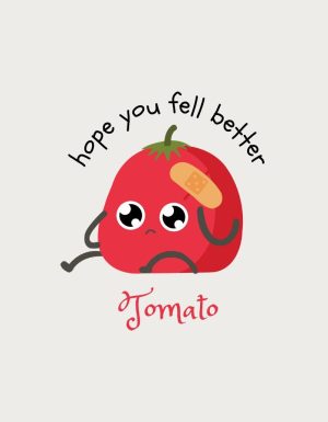 Sick Tomato design - flat print artwork for the get well soon gift mug