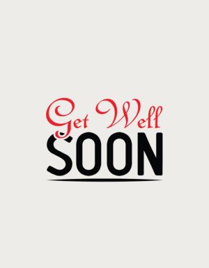 Classic Get Well Soon lettering design - flat print artwork for the get well soon gift mug