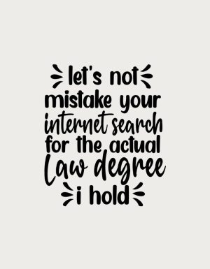 Law Degree vs Google - flat print artwork for the lawyer coffee mug