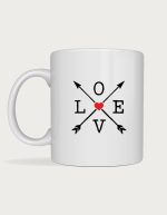 Love mug - crossed arrows LOVE design