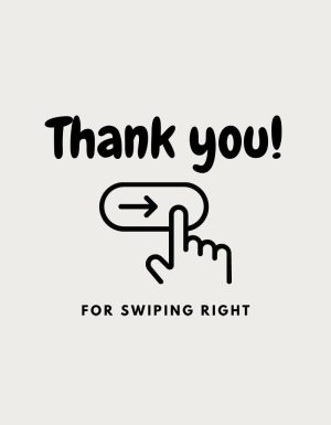 Thanks For Swiping Right mug design - flat print artwork shown on a plain background