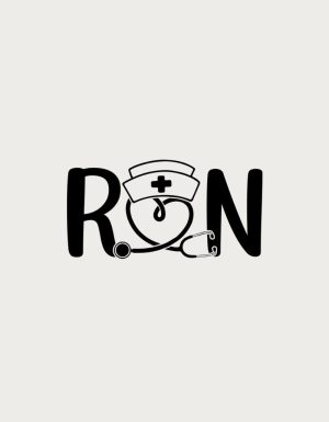 RN - flat print artwork for the nurse mug