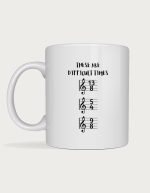 Music teacher mug - These Are Difficult Times time signatures