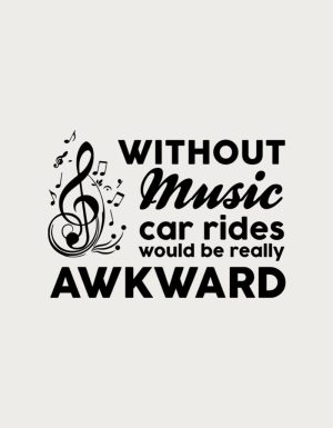 Awkward Car Rides music mug design - flat print artwork shown on a plain background