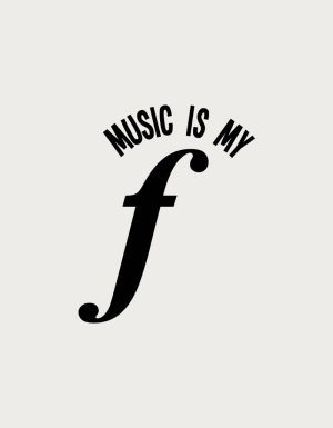 Music Is My Forte dynamic symbol pun - flat print artwork for the coffee mug music