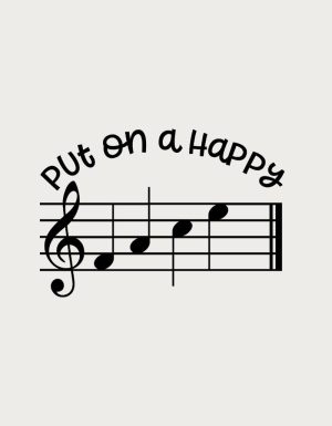 Put On A Happy Face music mug design - flat print artwork shown on a plain background