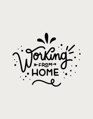 Working From Home hand-lettered text - flat print artwork for the work from home mug