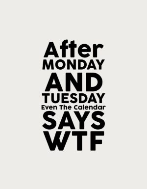 Even the Calendar Says WTF - flat print artwork for the office coffee mug