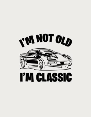 I'm Not Old I'm Classic sports car line art - flat print artwork for the car lover mug