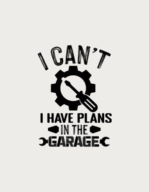 I Can't I Have Plans In The Garage gear icon - flat print artwork for the mechanic mug