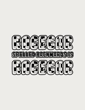 Racecar Spelled Backwards Is Racecar palindrome - flat print artwork for the car lover mug