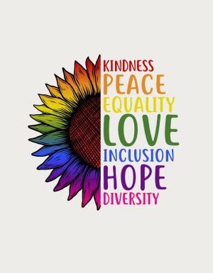 Pride Sunflower design - flat print artwork for the rainbow mug