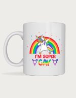 Rainbow mug - Super Gay dabbing unicorn design