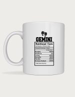 Zodiac mug - Gemini Nutritional Facts label