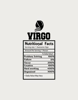 Virgo Nutritional Facts label - flat print artwork for the zodiac mug