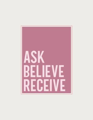 Ask Believe Receive mug design - flat print artwork shown on a plain background