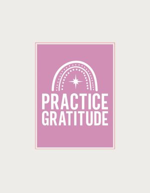 Practice Gratitude rainbow design - flat print artwork for the spiritual mug