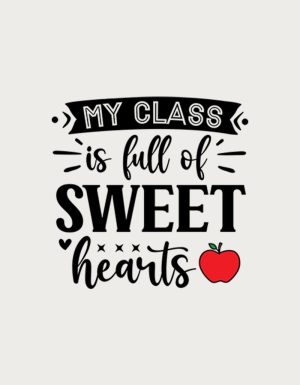 Sweethearts teacher mug design - flat print artwork shown on a plain background