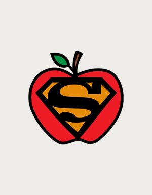 Super Teacher mug - superhero apple emblem