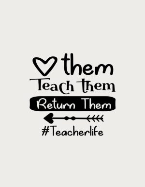 Teach Them Return Them mug design - flat print artwork shown on a plain background