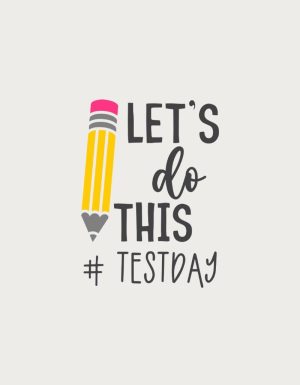 Testday mug - let's do this pencil design