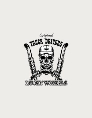 Truck Drivers Lucky Wheels - flat print artwork for the trucker cups