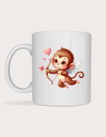 Valentines day mug - Monkey Cupid design