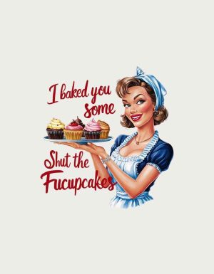 Shut The Fucupcakes design - flat print artwork for the funny mugs for mums