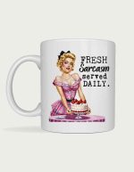 Fresh Sarcasm Served Daily retro mug