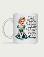 Funny mum mug - PMS OCD ADD retro pinup design
