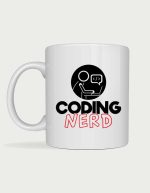 Coding mug - Coding Nerd text under a programmer at a laptop icon