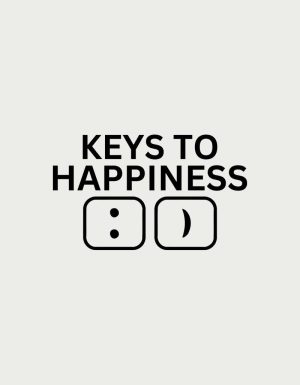 Keys To Happiness IT mug design - flat print artwork shown on a plain background