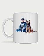 Police K9 gift mug - officer and German Shepherd